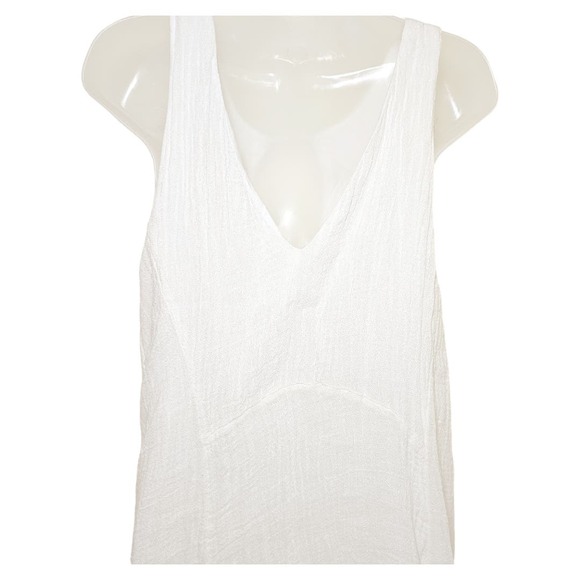 Free People FP Smooth Sailing White Linen Mini Dress Cover Up Sze Medium - Picture 7 of 11